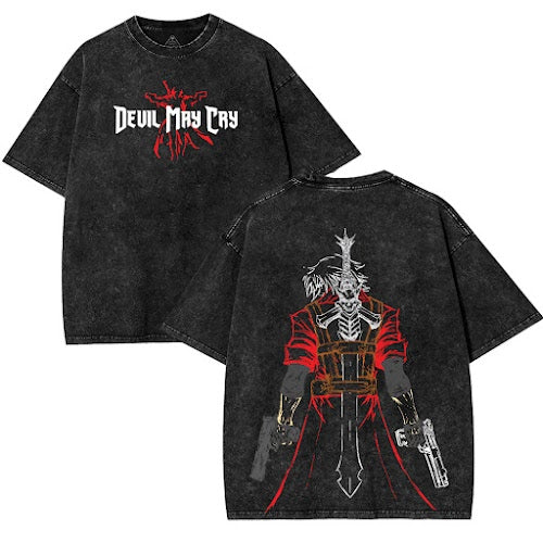 Devil May Cry Dante son of sparda – Washed Tee Cotton Menswear Top  | SEP 77