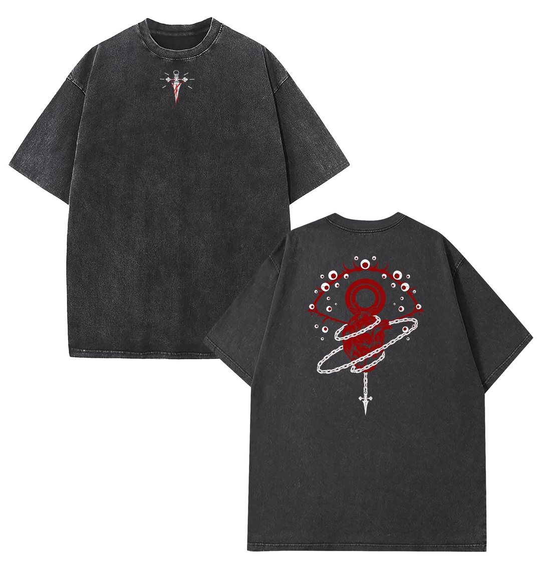 Japanese Anime Hunter x Hunter Washed T-Shirt | Unisex Harajuku Hip-Hop Streetwear Cotton Tee for Summer