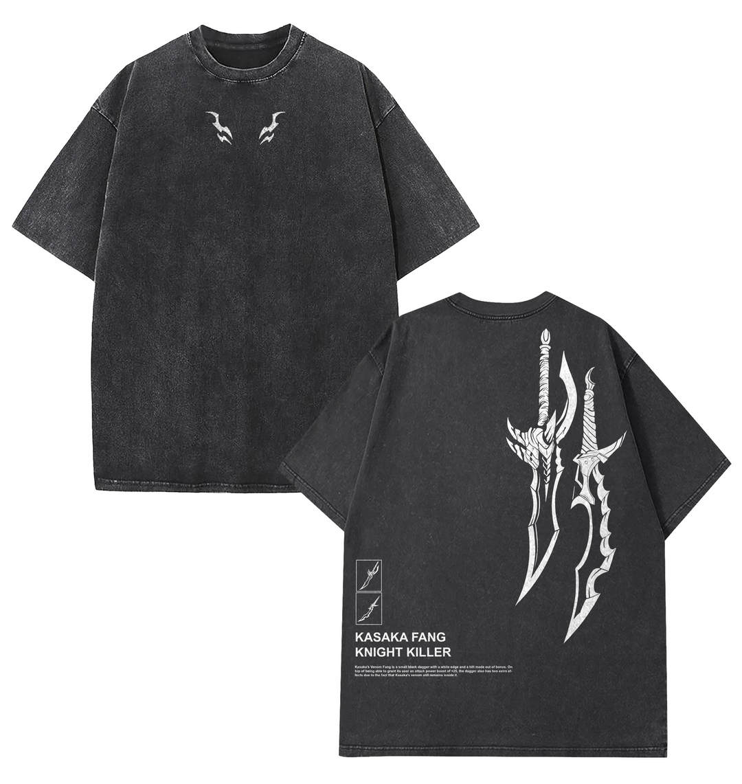 Retro Limited Hunter Sung Jin Woo Sword Solo Leveling Vintage Oversized Washed Tee Unisex Oversize Manga Washed Cotton T-shirt anime Menswear Top