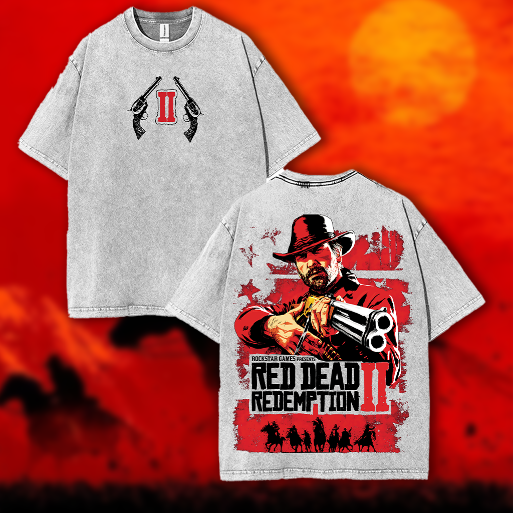 Red Dead Redemption II Heavy Cotton Unisex Washed T-Shirt