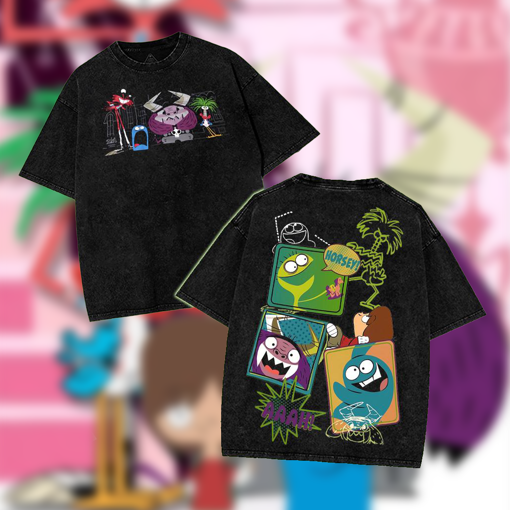 Fosters Home From Imaginary Friends T-shirt Washed Cotton Oversized T-shirt