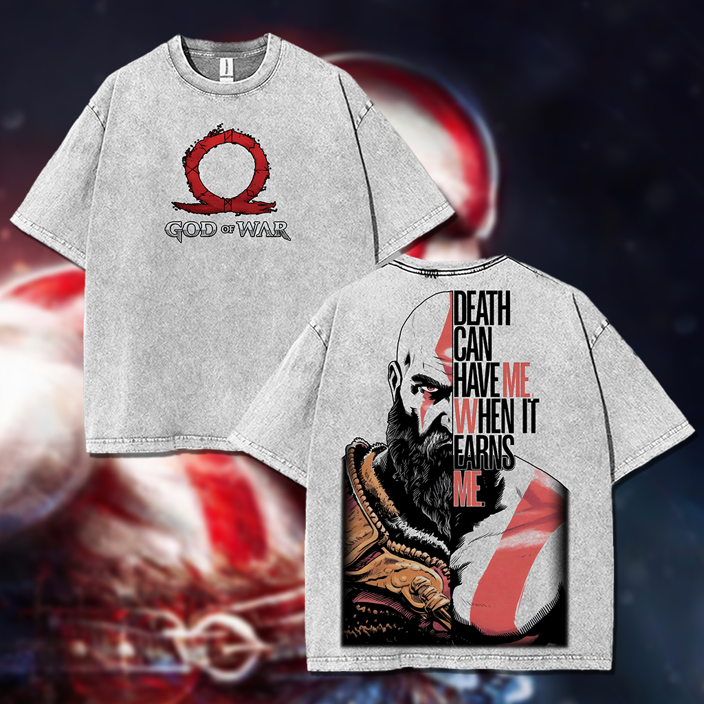 God Of War Kratos The God Slayer Washed T-Shirt