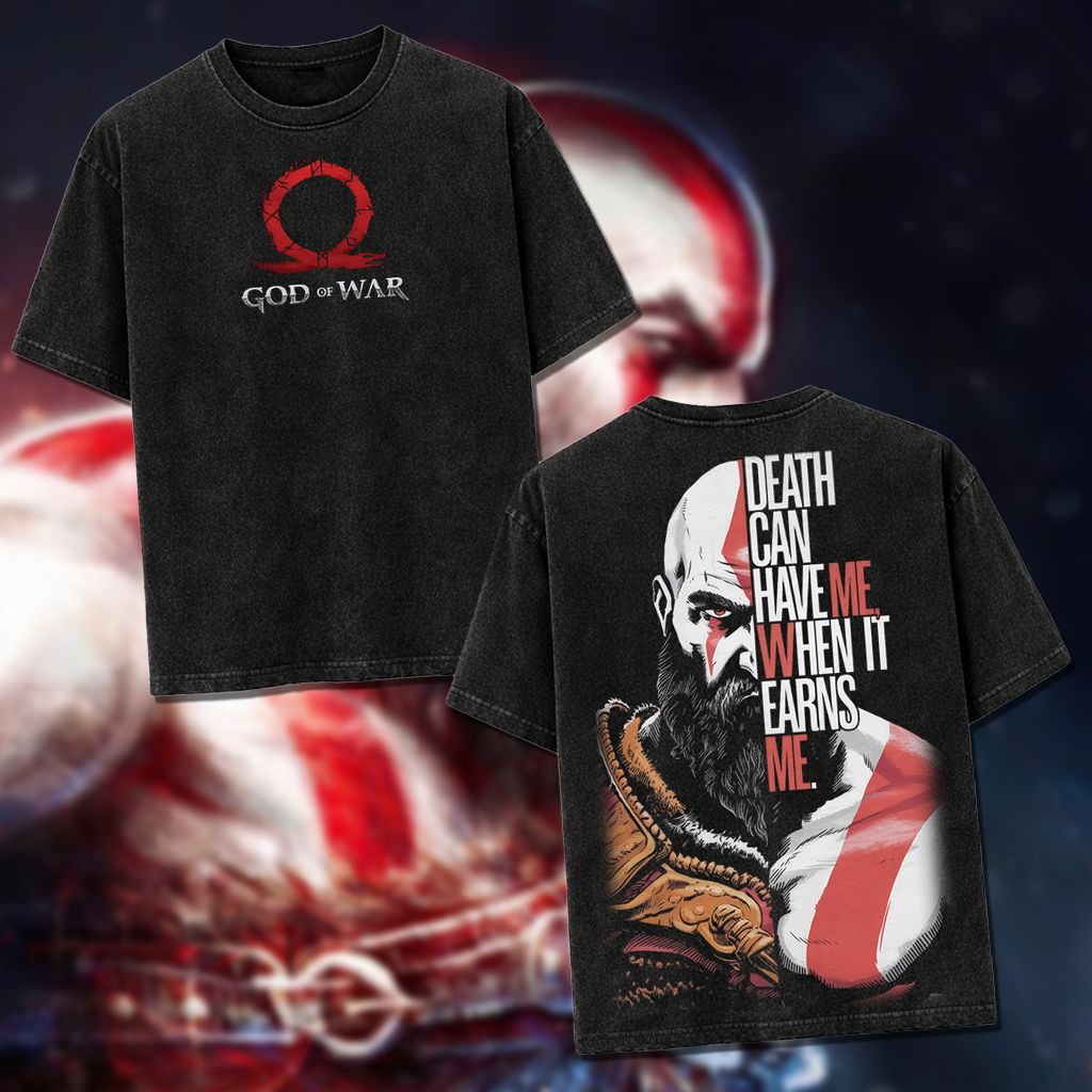 God Of War Kratos The God Slayer Washed T-Shirt