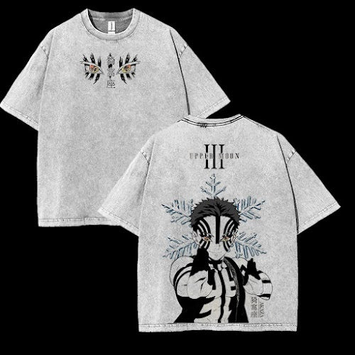 Akaza Upper moon rank 3 v2 Demon Slayer – Washed Tee Cotton Menswear Top  | SEP 53