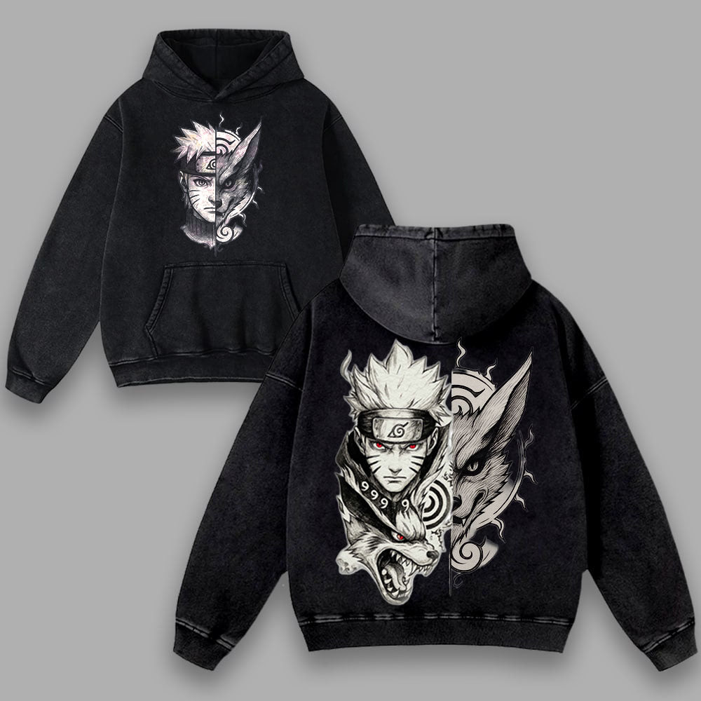 Anime Graphic Hoodie Men Women, Naruto Kurama Nine-Tailed Fox