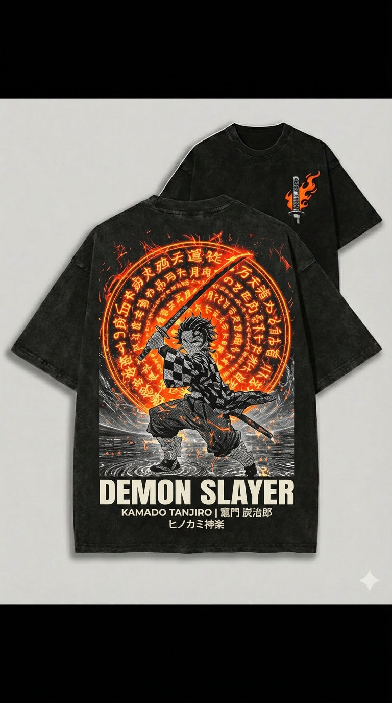 Tanjiro Hinokami Flame Circle – Demon Slayer Anime Apparel | T-Shirt & Hoodie