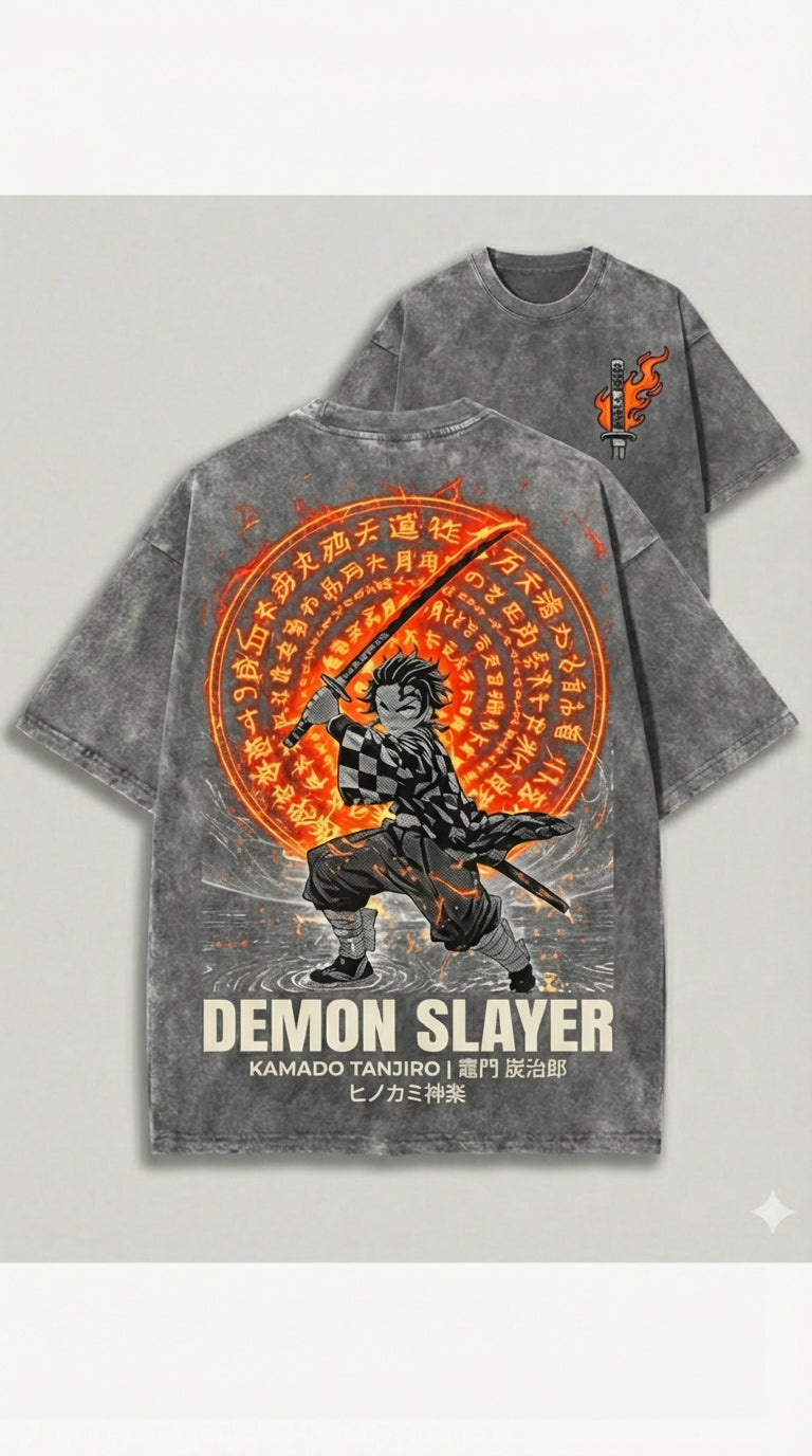 Tanjiro Hinokami Flame Circle – Demon Slayer Anime Apparel | T-Shirt & Hoodie