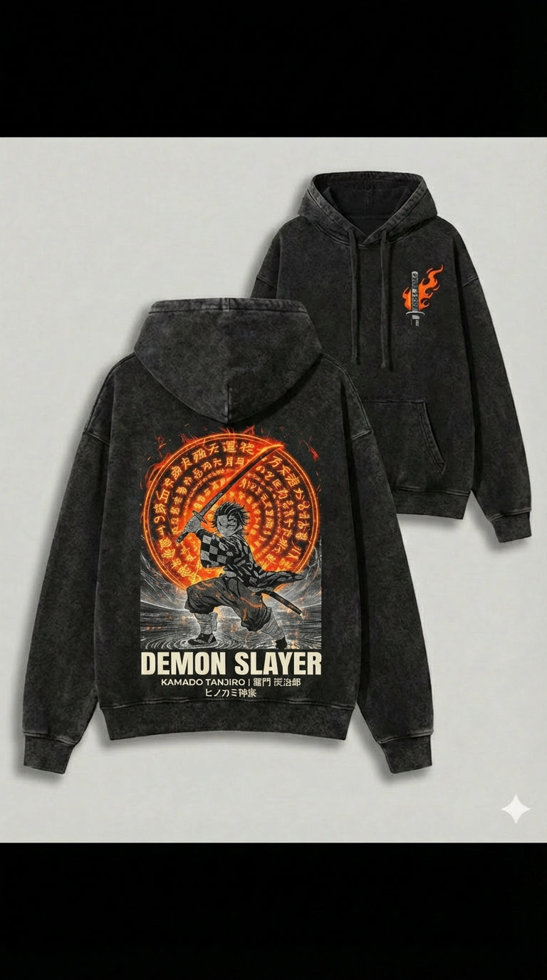 Tanjiro Hinokami Flame Circle – Demon Slayer Anime Apparel | T-Shirt & Hoodie