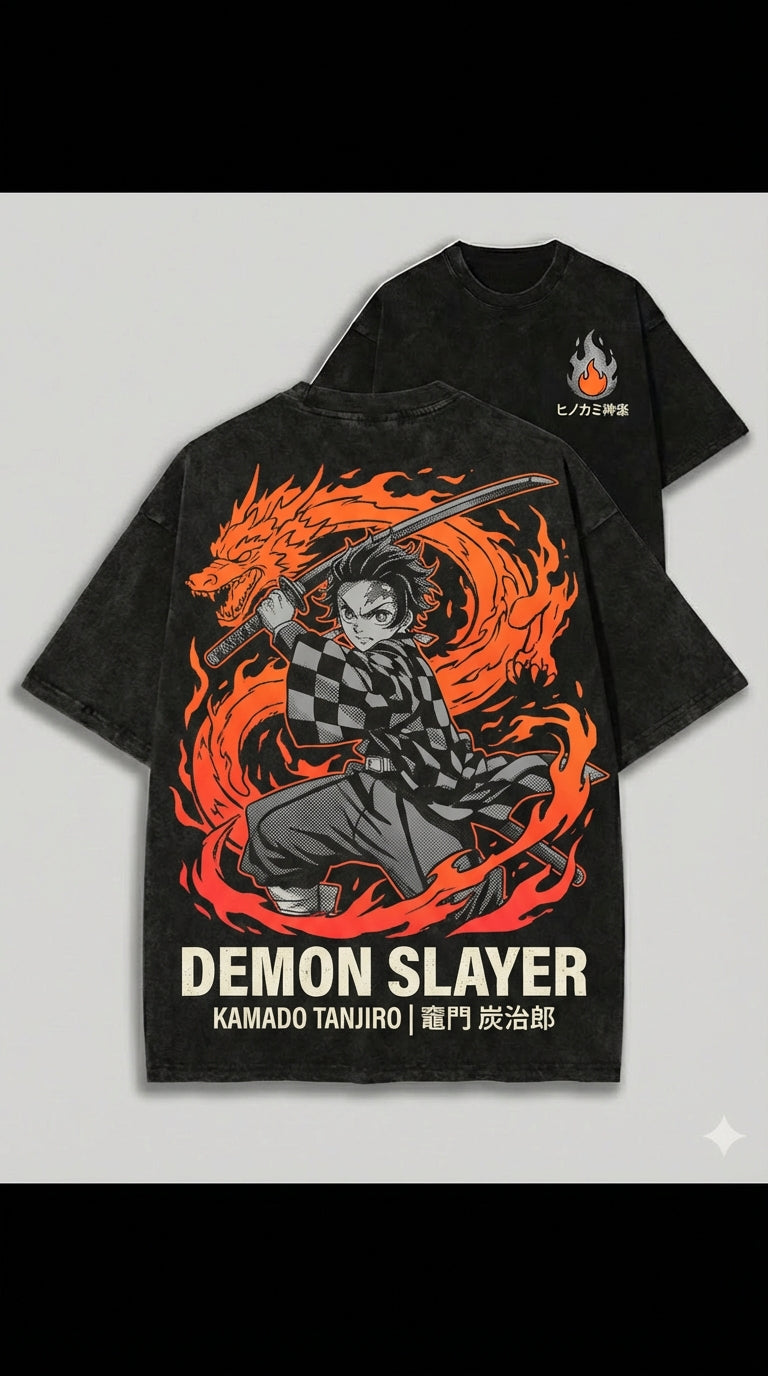 Tanjiro Flame Dragon – Demon Slayer Anime Apparel | T-Shirt & Hoodie