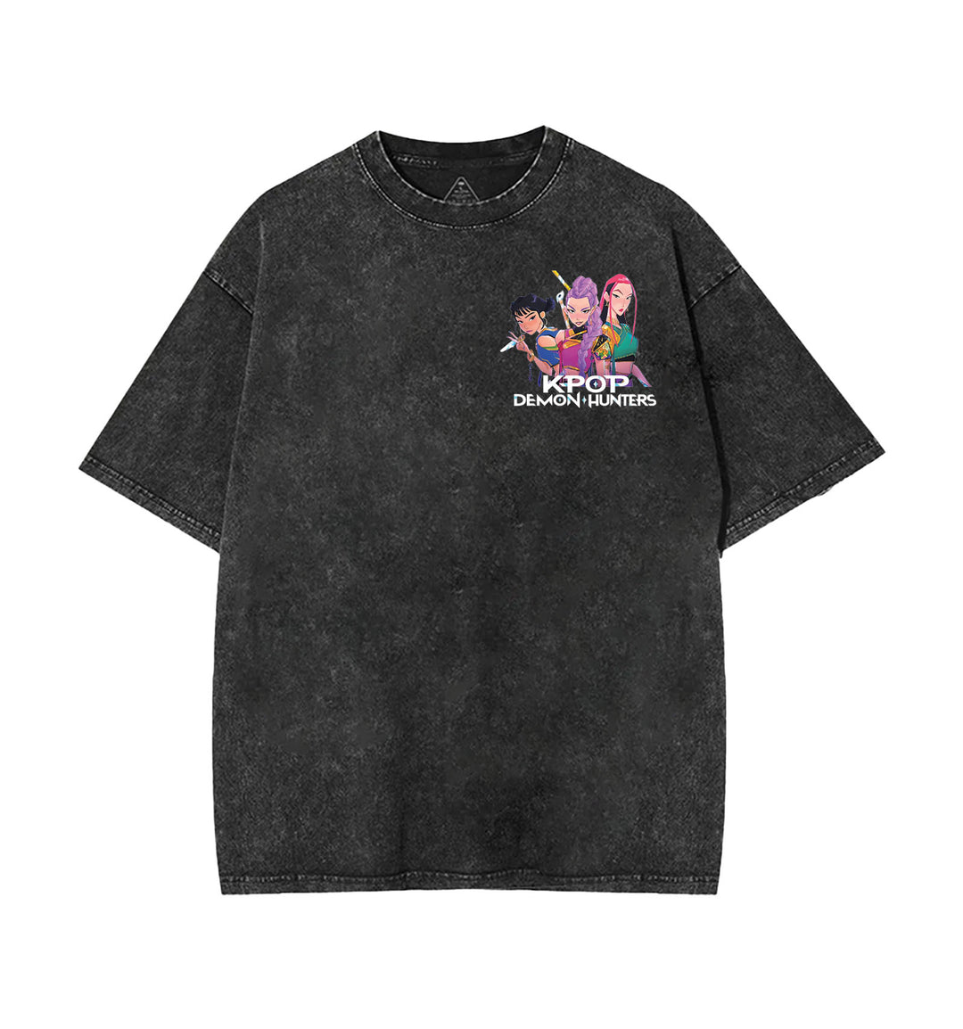 Huntrix Kpop Demon Hunter Character 2025 Shirt Vintage Washed Tee [TPR]