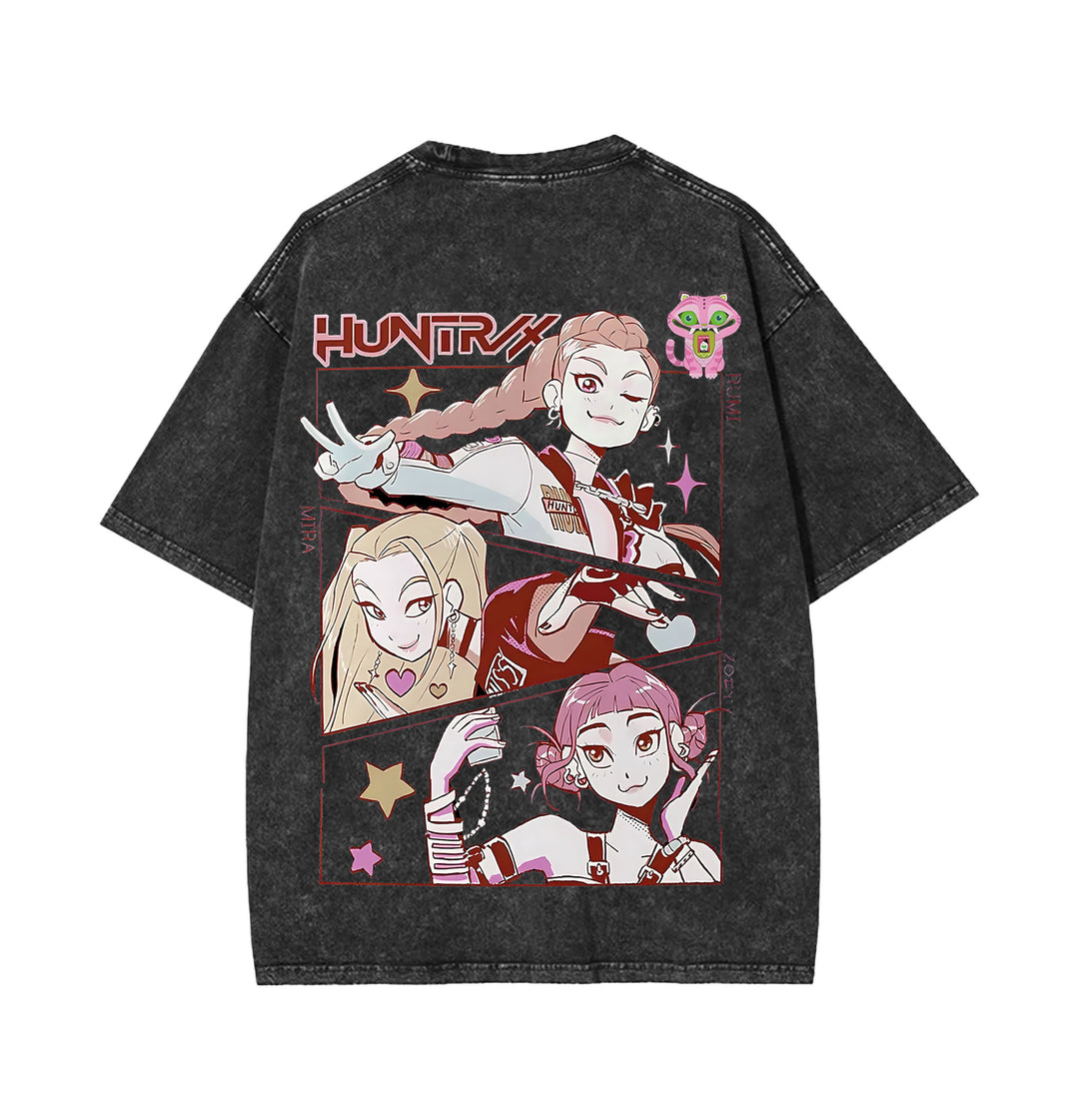 Huntrix Kpop Demon Hunter Character 2025 Shirt Vintage Washed Tee [TPR]