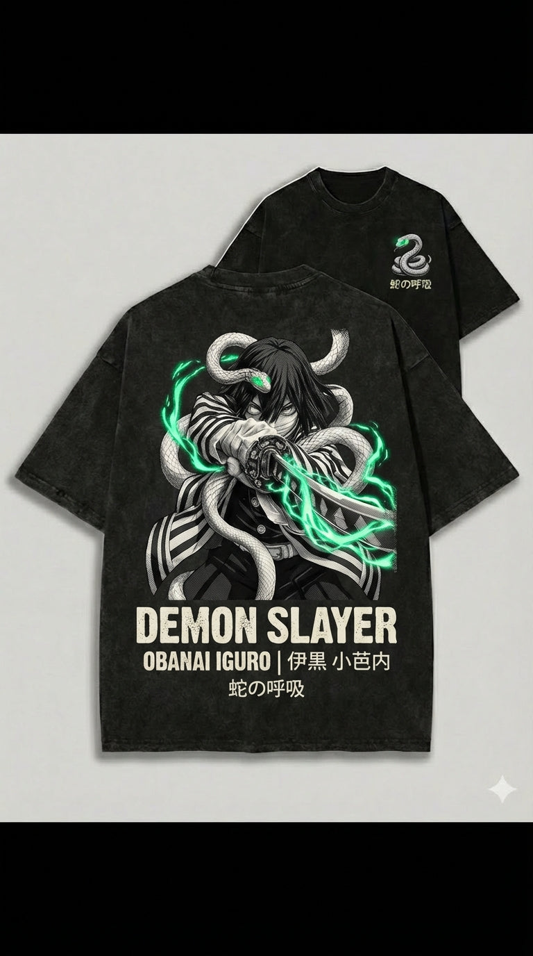 Demon Slayer Obanai Iguro Serpent Breathing Vintage Apparel | T-Shirt & Hoodie