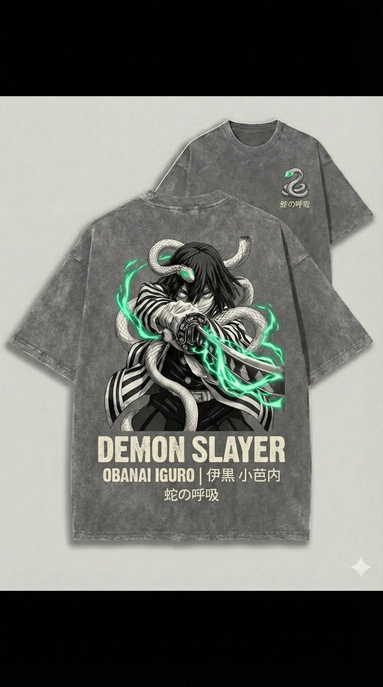 Demon Slayer Obanai Iguro Serpent Breathing Vintage Apparel | T-Shirt & Hoodie