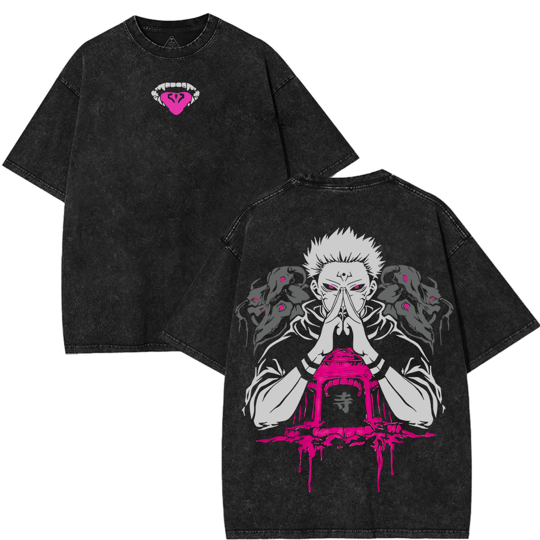 Jujutsu Kaisen Anime Manga Sukuna Ryomen Domain Expansion 2 Sided Washed Tshirt,