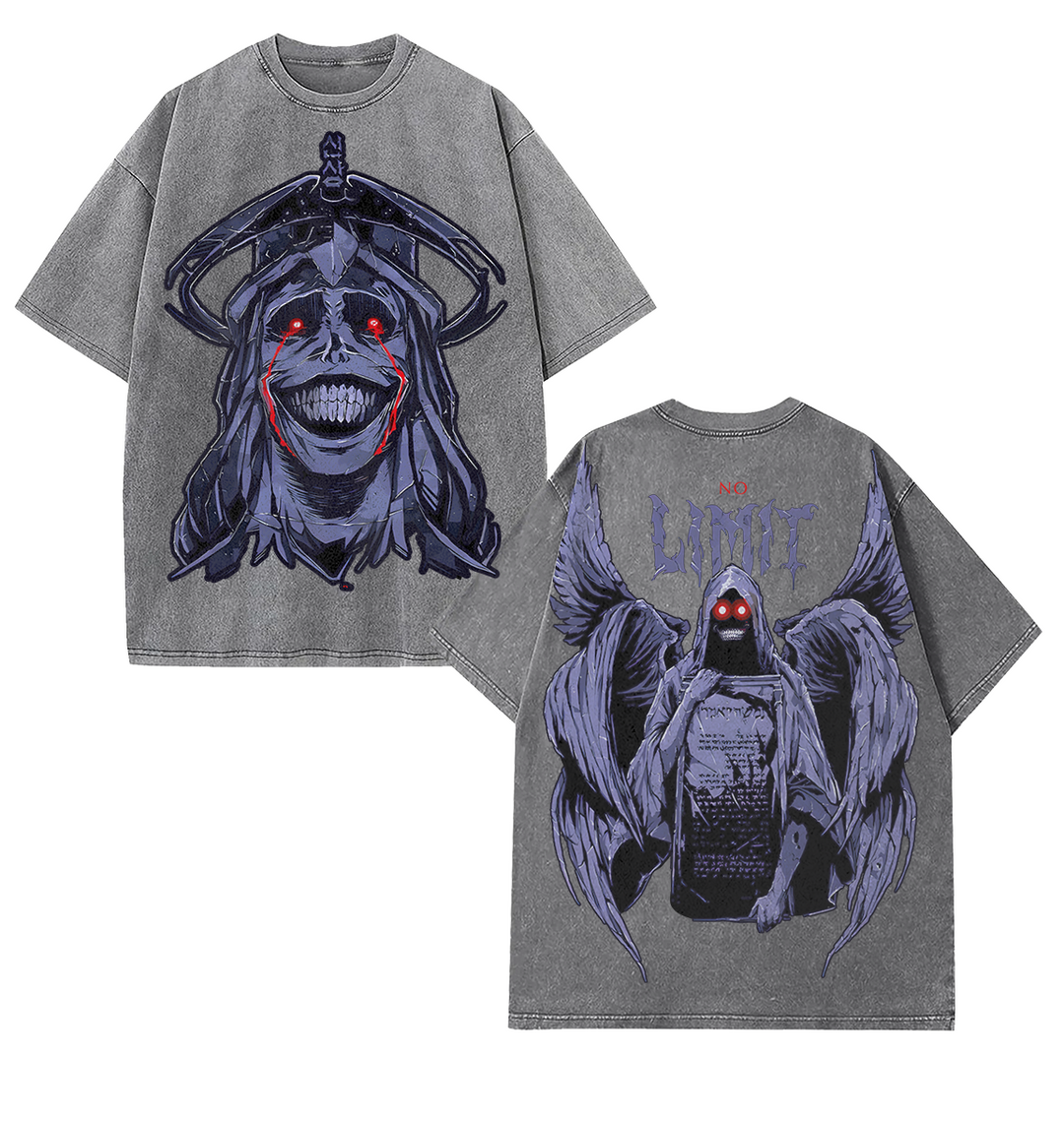 "Statue Of God" Crazy Statue Anime Printed Washed Unisex Oversized