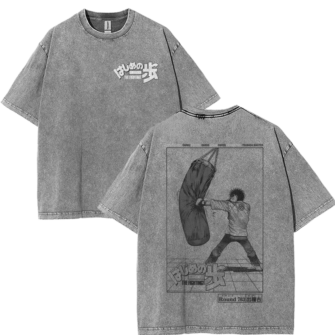 Hajime No Ippo Washed Tshirt, Kamogawa Boxing Gym Crew | 'TTT'