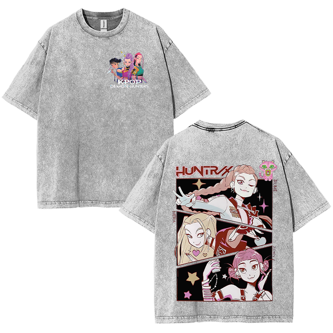 'TTT'|Kpop Demon Hunter Washed Teeshirt  KDH1