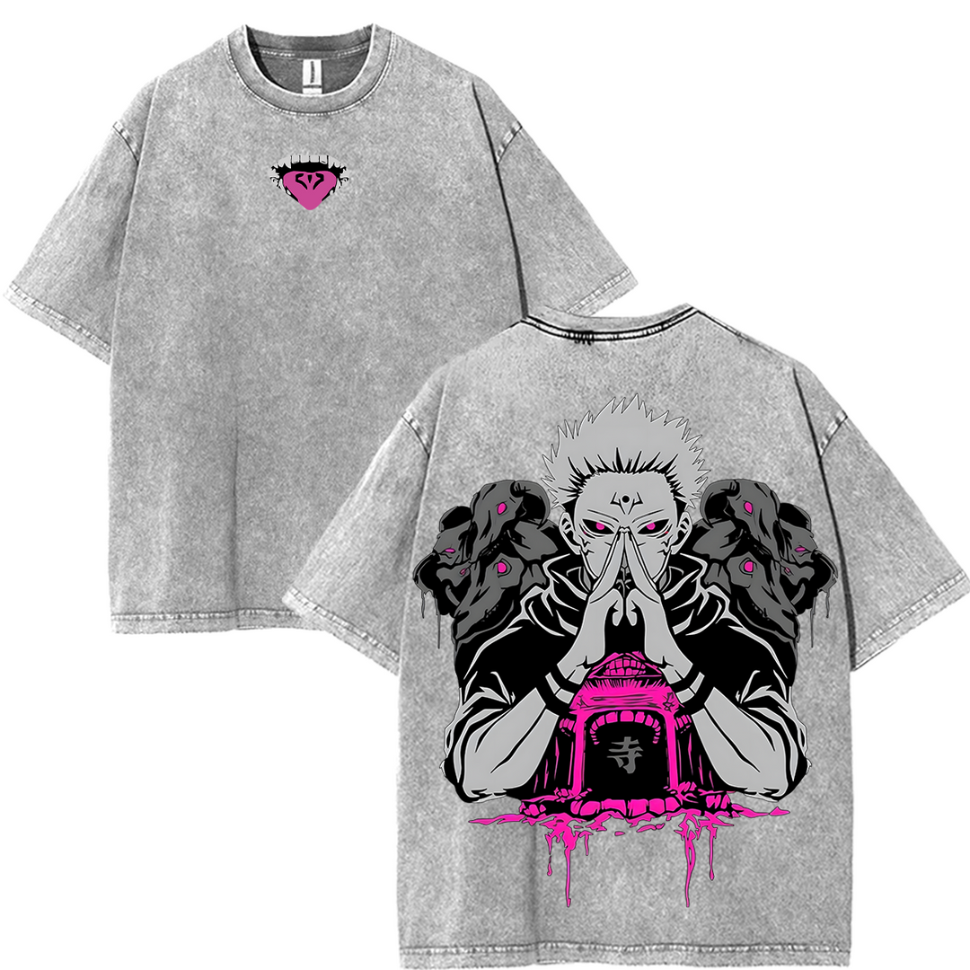 Jujutsu Kaisen Anime Manga Sukuna Ryomen Domain Expansion 2 Sided Washed Tshirt,