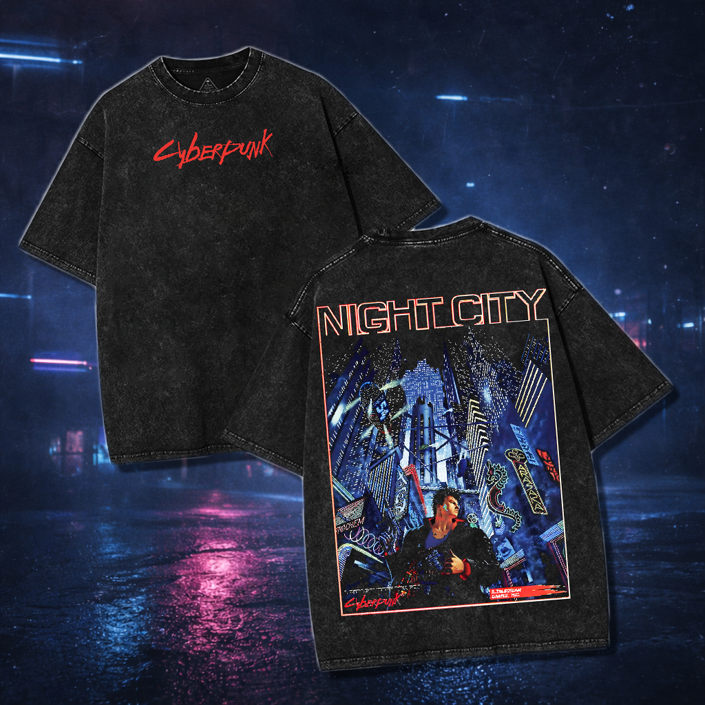 Night City Vintage Cyberpunk 1990 T-shirt