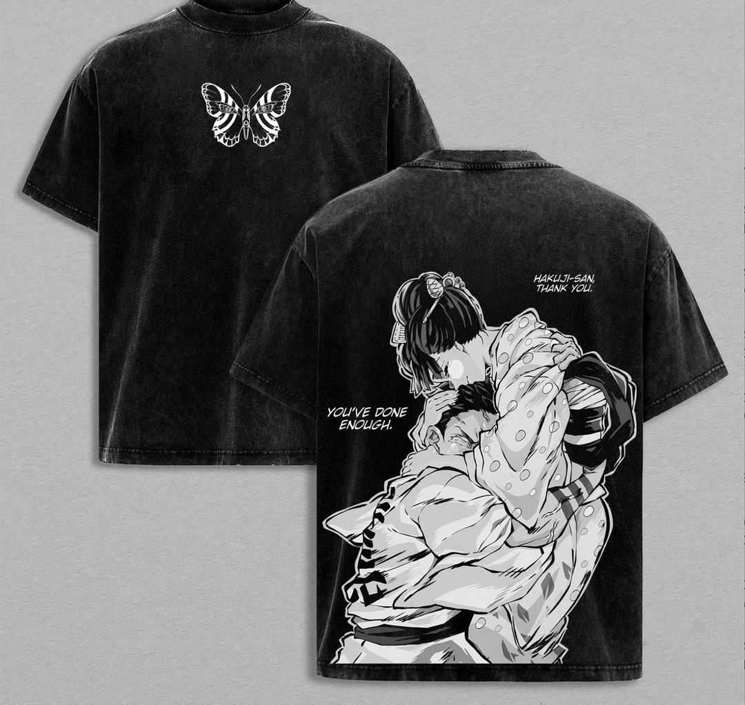 Akaza vs Koyuki Demon Slayer – Washed Tee Cotton Menswear Top  | SEP 33
