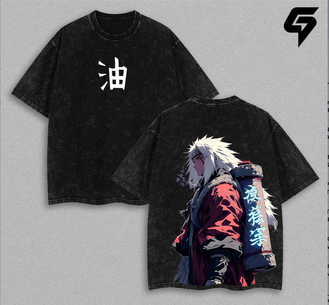 Jiraiya Sannin | Naruto Anime Double Printed Washed Tee Cotton Menswear Top  | SEP 43