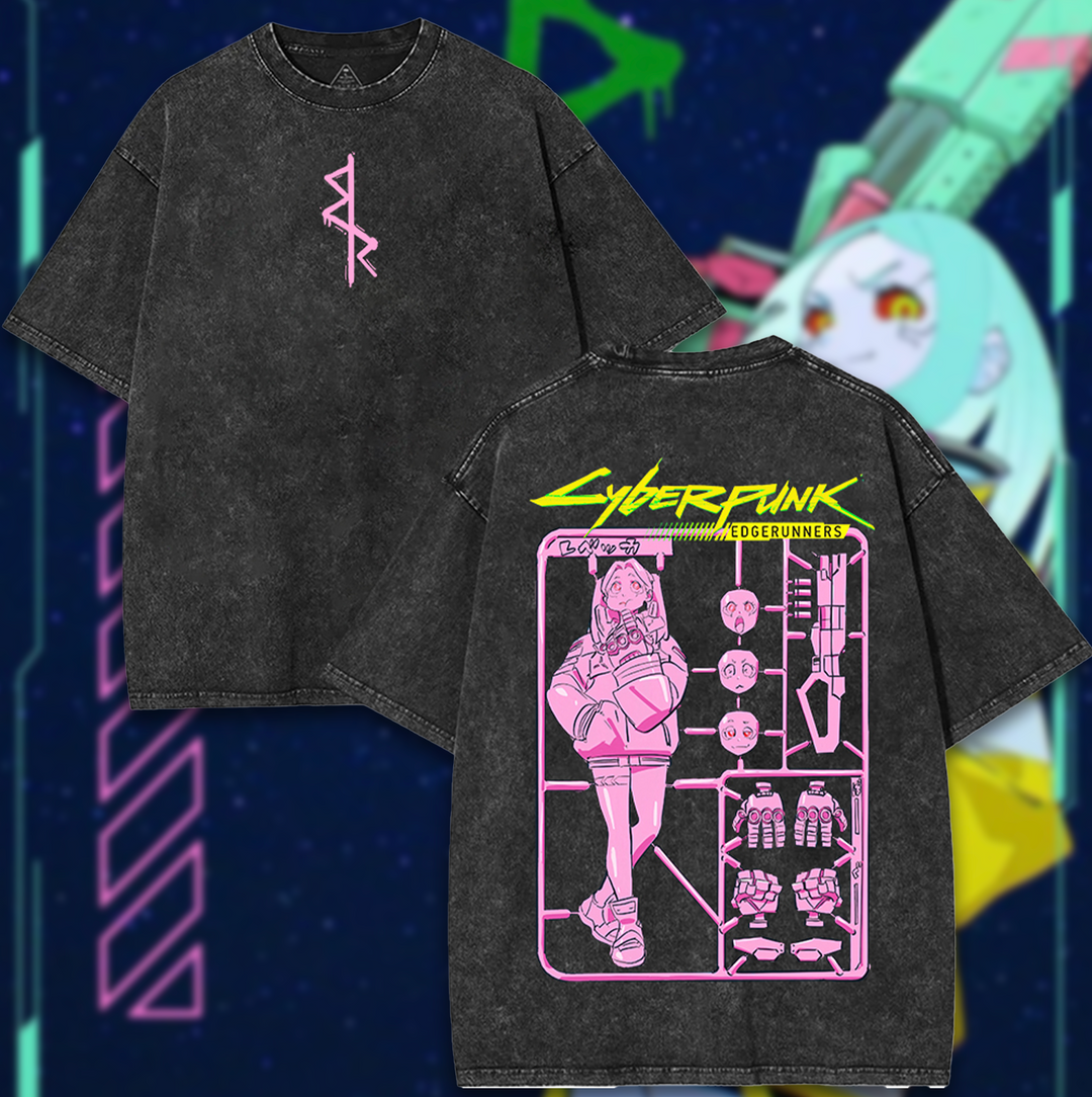 Cyberpunk EdgeRunner Rebecca Oversized Unisex Washed T-shirt