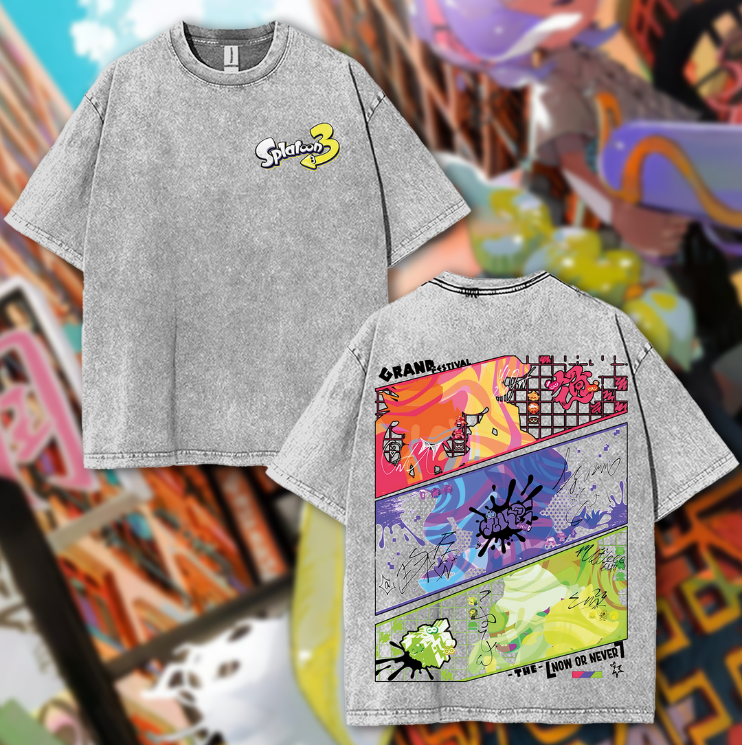 Splatoon 3 Cotton Unisex Round Neck Anime T-Shirt