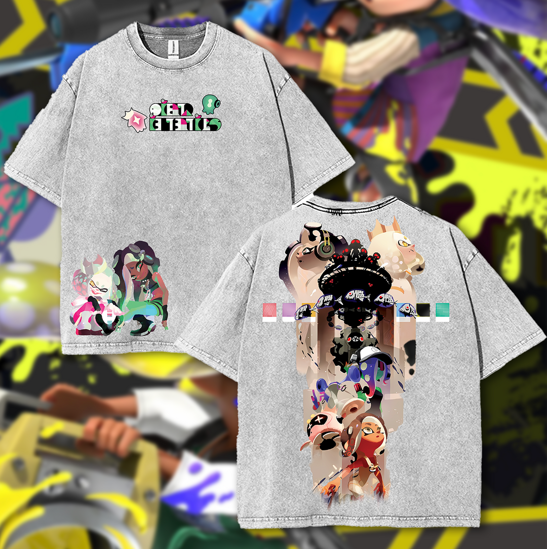 Pearl Houzuki and Marina Ida - Splatoon 2 Game Washed T-Shirt