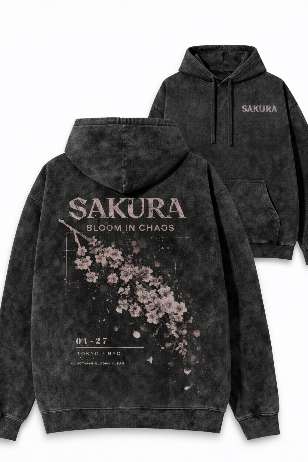Bloom in Chaos Sakura – Luxury Streetwear T-Shirt & Hoodie