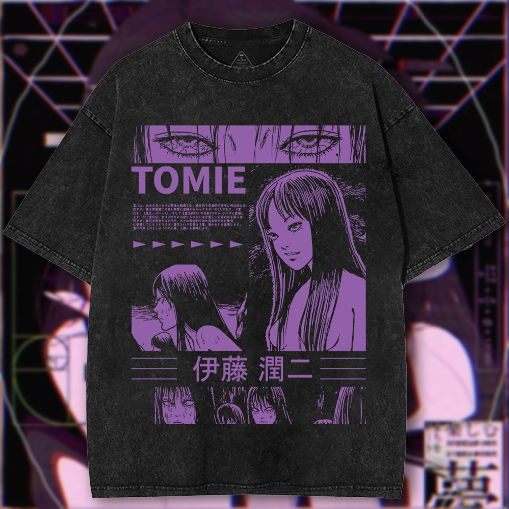 Tomie Junji Ito Heavyweight Cotton Fabric Vintage Anime T-shirt