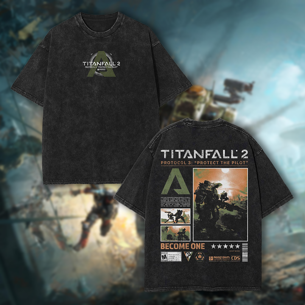 Titan Fall 2 Game Washed T-shirt