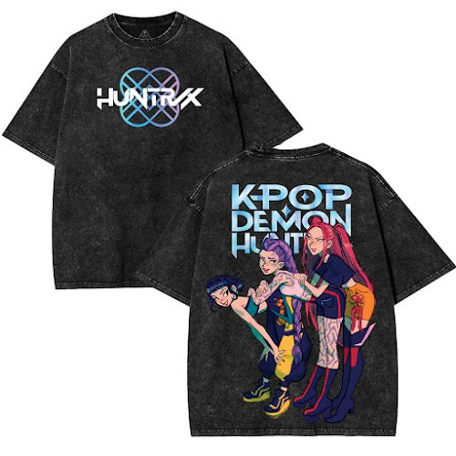 K-Pop Demon Hunters Huntrix Shirt Vintage Washed Tee (DSG)