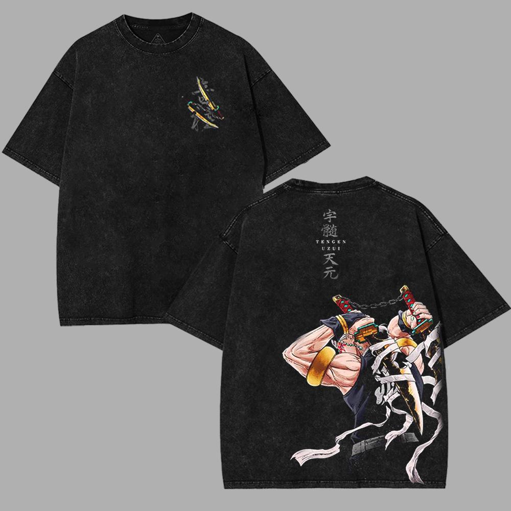 Sound Hashira Tengen Uzui Demon Slayer Anime  - Washed Tee Cotton Menswear Top  | SEP 48