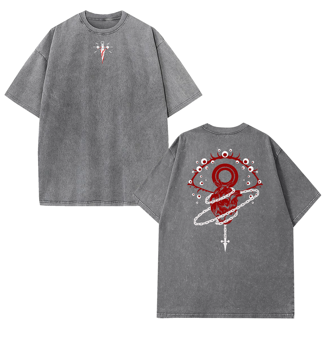 Japanese Anime Hunter x Hunter Washed T-Shirt | Unisex Harajuku Hip-Hop Streetwear Cotton Tee for Summer